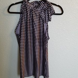 Dressy polk a dot sleeveless shirt